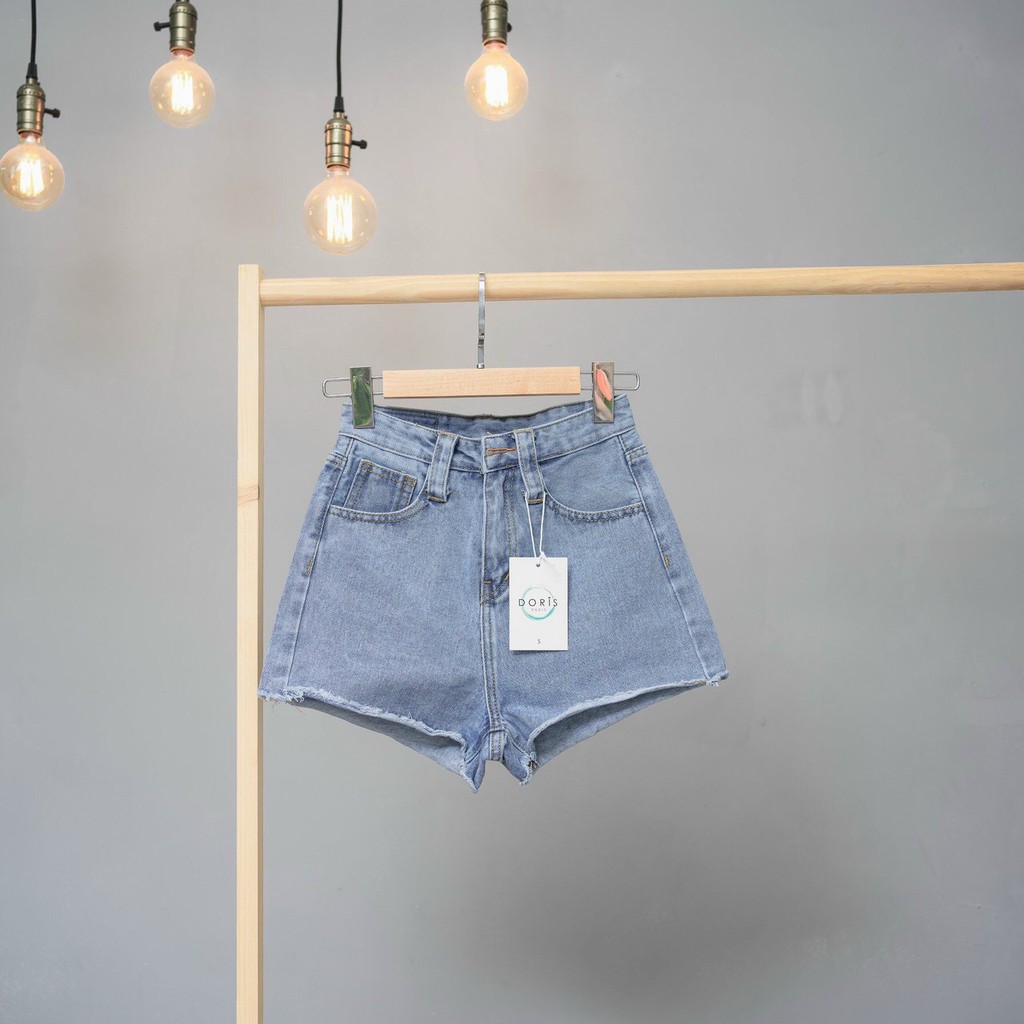 [FREESHIP_50K] Quần short jean nữ trơn ống rộng lưng cao William - AT89