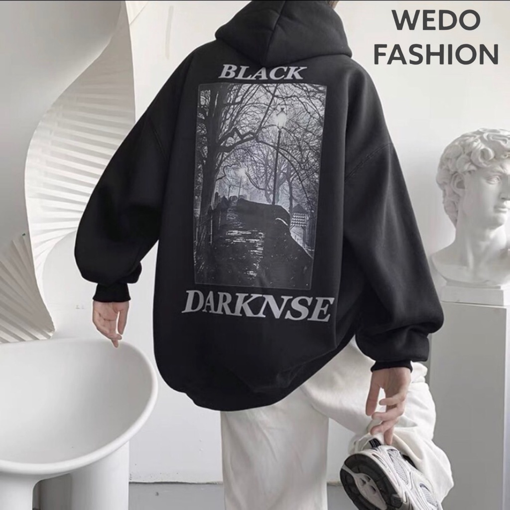 Áo hoodie nam nữ form rộng BLACK DARKNSE phối nón có túi, chất vải nỉ ngoại dày dặn, thiết kế sành điệu cá tính WEDO | BigBuy360 - bigbuy360.vn