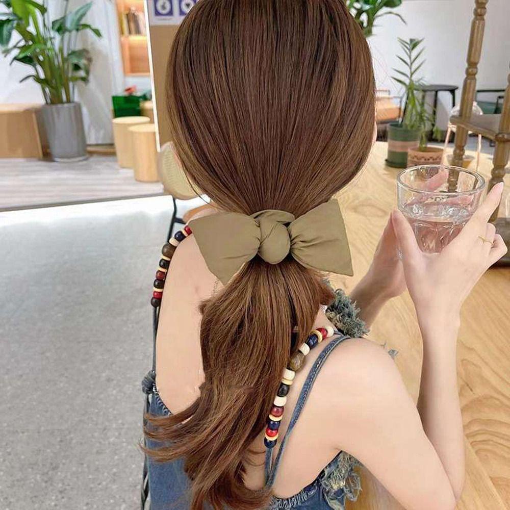 Dây Cột Tóc Vải Cotton Co Giãn Thắt Nơ Thời Trang Cho Nữ Giá Đỡ