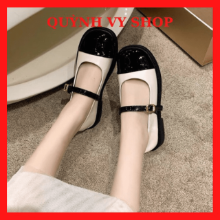 Giày bup bê nữ FREE SHIP, giày oxford mũi vuông da bóng siêu đẹp mã 28