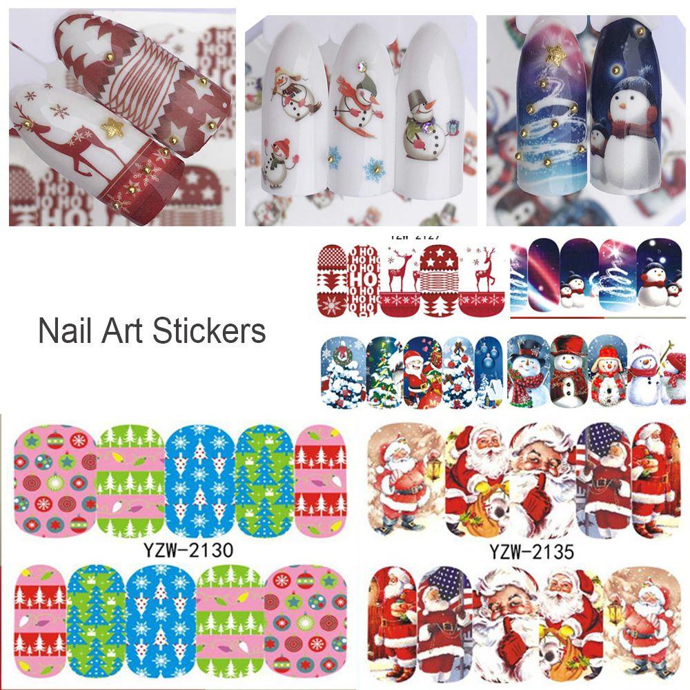 BSUNS Sticker Dán Móng Nghệ Thuật Họa Tiết Người Tuyết, Ông Già Nô En Và Bông