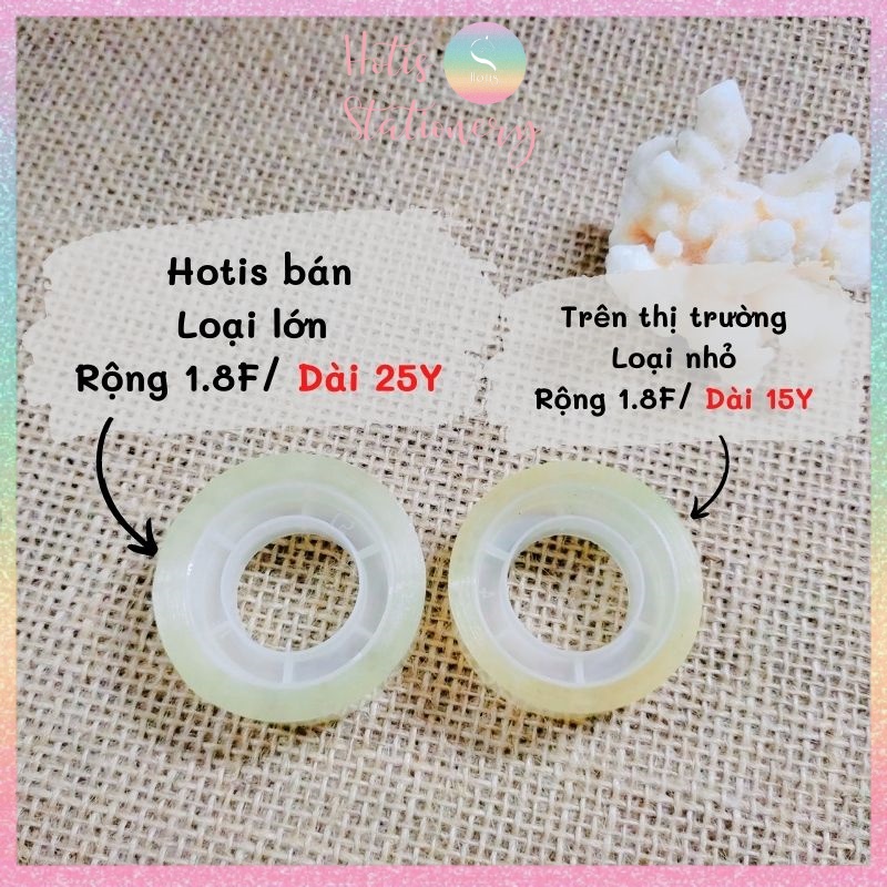 [HOTIS] Băng keo trong văn phòng phẩm 1F8 - 25Y (Loại dài 22.5m)