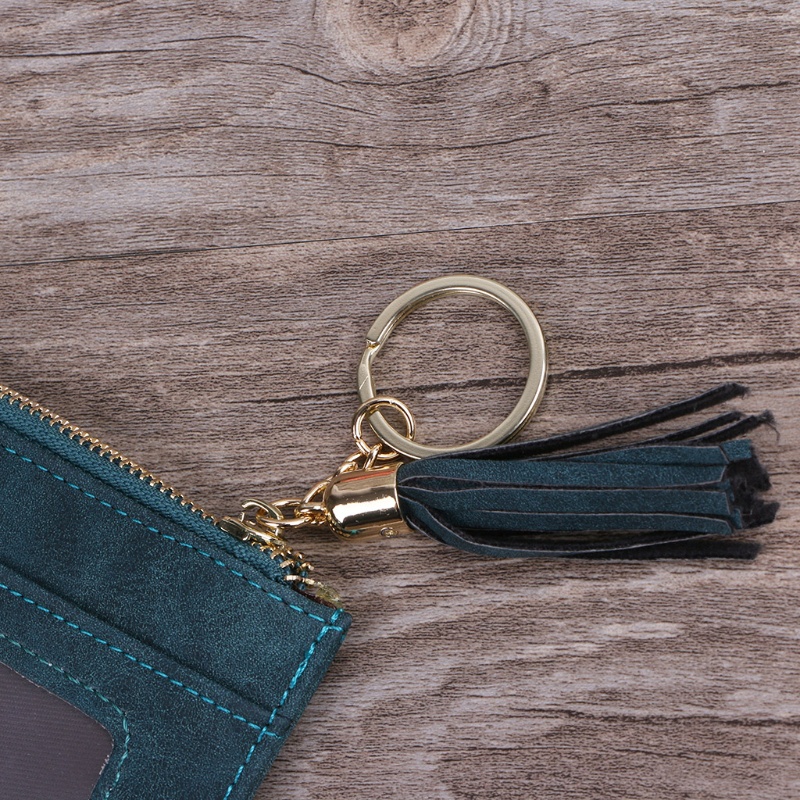 Ví Nữ Mini Giả Da Đính Núm Tua Xinh Xắn