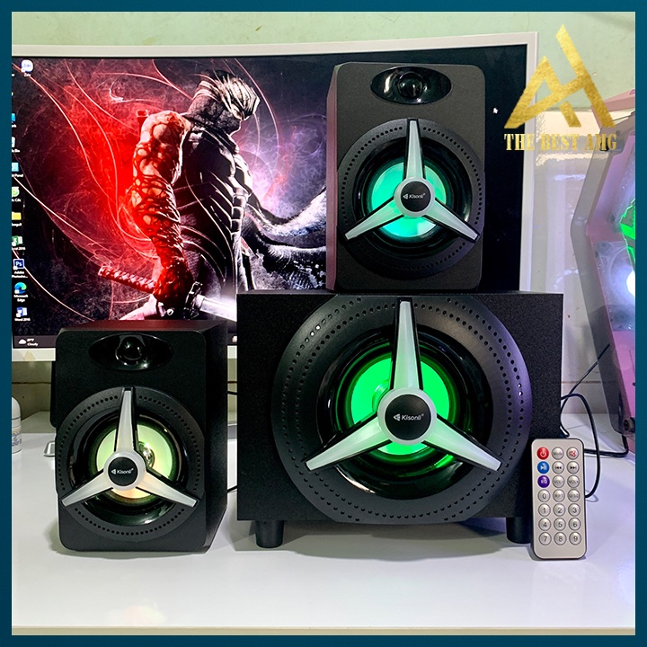 Loa Máy Tính Để Bàn Có Bluetooth LED RGB 2.1 Kisonli TM-7000A Loa Vi Tính Nghe Nhạc Laptop Pc Gaming Có Dây