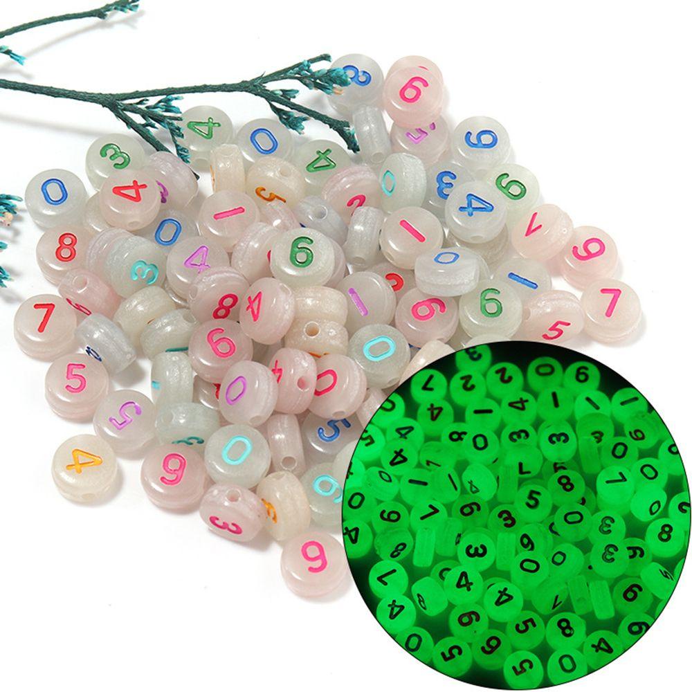 SUMU Set 100 Hạt Cườm Tròn Dạ Quang Làm Trang Sức Thủ Công