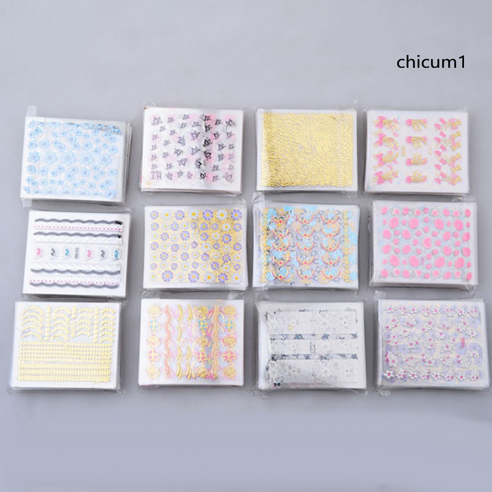 [Hàng mới về] Bộ 10 tấm hình dán họa tiết xinh xắn trang trí móng tay nghệ thuật