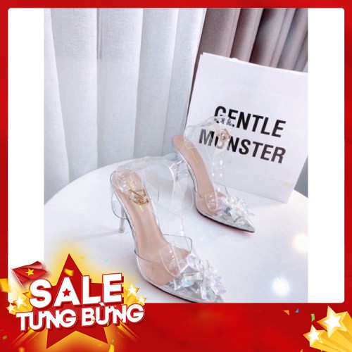 - Hàng nhập khẩu Giày cao gót trong suốt hoa đá pha lê bít mũi 7cm và 9cm Liên hệ mua hàng 084.209.1989