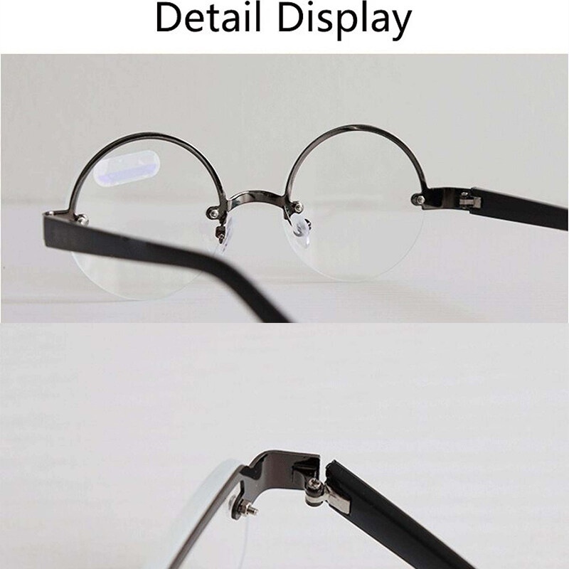 Kính Đọc Sách Nửa Gọng Tròn Chống Ánh Sáng Xanh HD Phong Cách Retro Cho Nam Nữ
