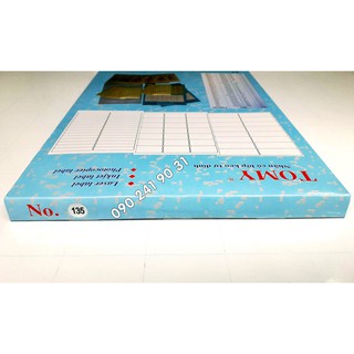 Giấy Decal A4 Tomy 135 [ 100 Tờ - 2100 Nhãn 66x40mm ]