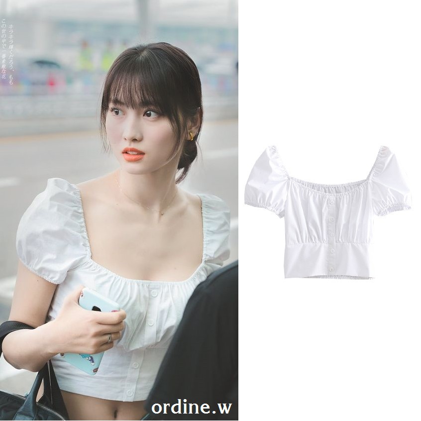 ORDER_áo poplin tay bồng TWICE Momo