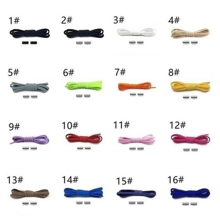 1 Cặp Dây Giày Cao Su Co Giãn Có Khóa Kim Loại Nhiều Màu Sắc 2022