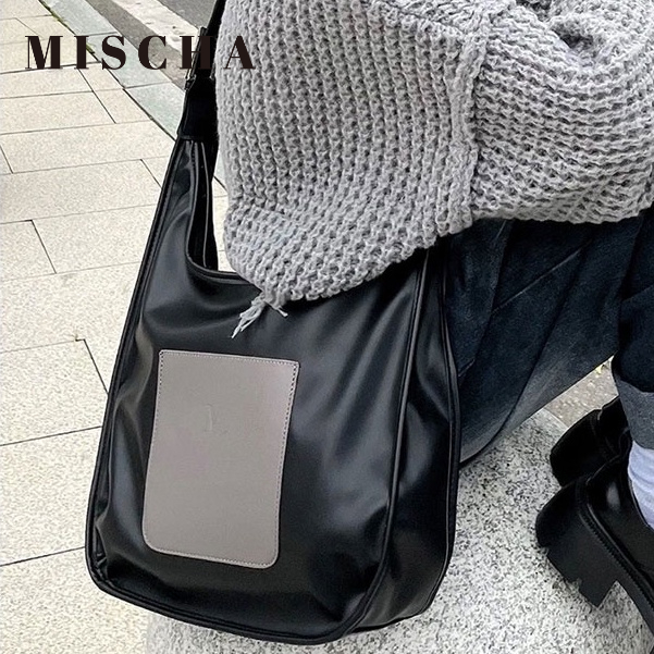 MISCHA Túi Xách Cỡ Lớn Thiết Kế Đơn Giản Thời Trang Thu Đông Phong Cách Retro
