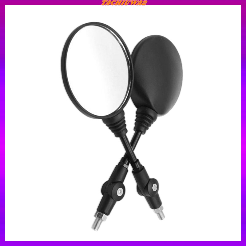1 Cặp Gương Chiếu Hậu Tròn Màu Đen Gấp Được 8mm / 10mm Thông Dụng Cho Xe Máy Tachiuwa2