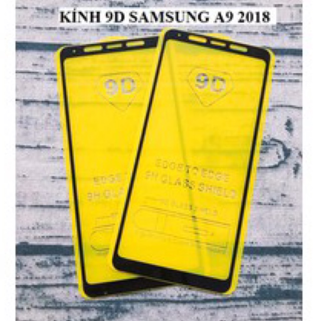 [Free ship] Bộ 2 kính cường lực Full màn Sam sung A9 (2018) Siêu bóng đẹp