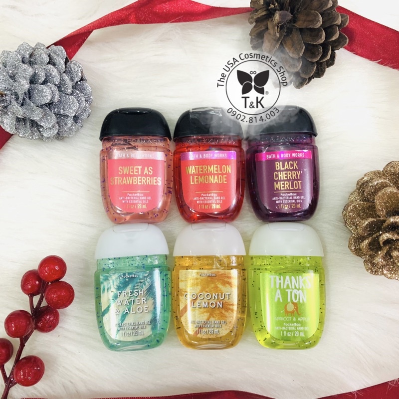 Rửa tay khô làm sạch vi khuẩn, dưỡng ẩm da tay BATH & BODY WORKS 29ml - mùi ngẫu nhiên