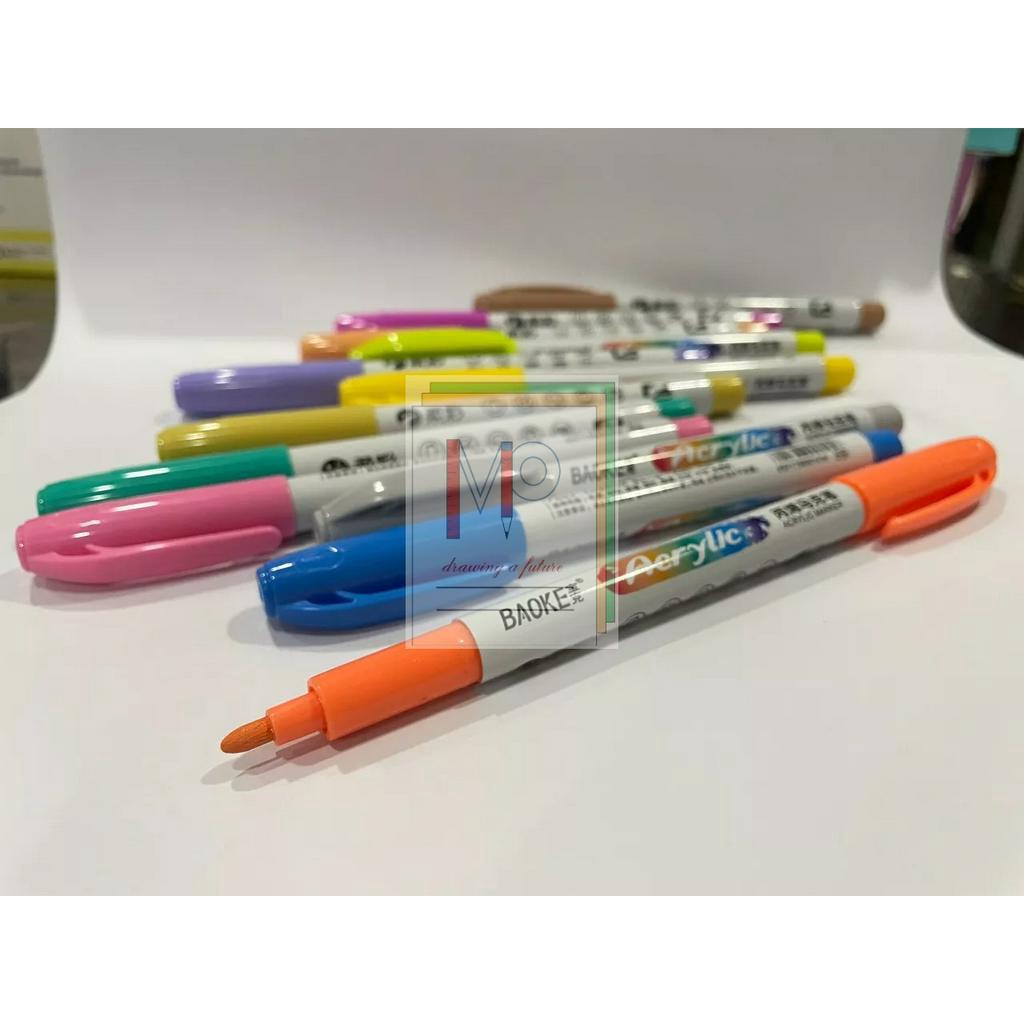 Bút acrylic 12 color Baoke MP2938 Màu Thường/ Màu Pastel Đầu lông cọ vẽ trên mọi bề mặt
