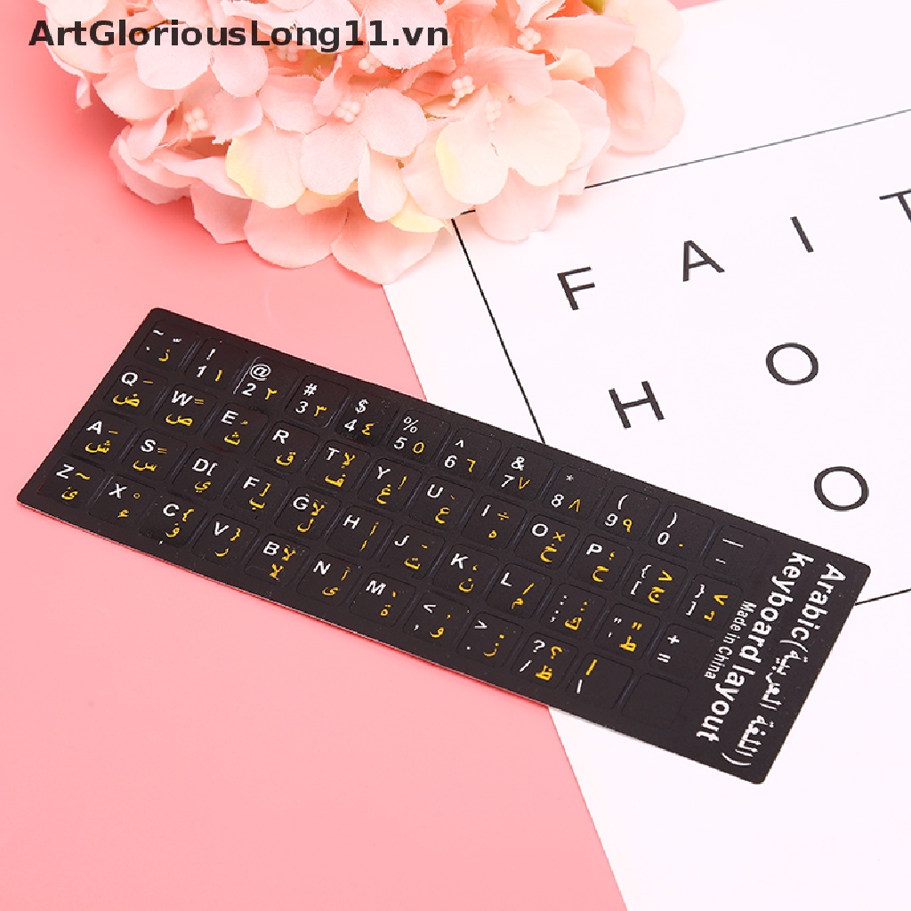 Miếng dán bàn phím Ả Rập chống thấm nước phản quang cao cấp tiện dụng
