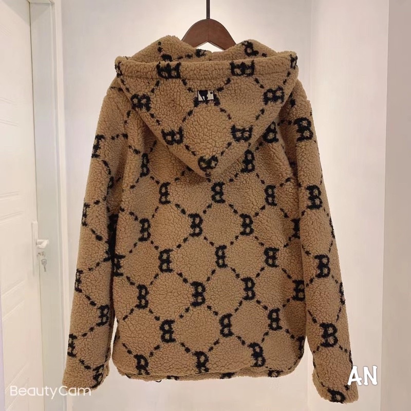 Áo khoác lông M L B nâu form to cực ấm dành cho mùa đông