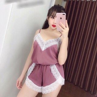 BỘ NGỦ PHI LỤA ĐÙI 2 DÂY PHỐI REN SEXY