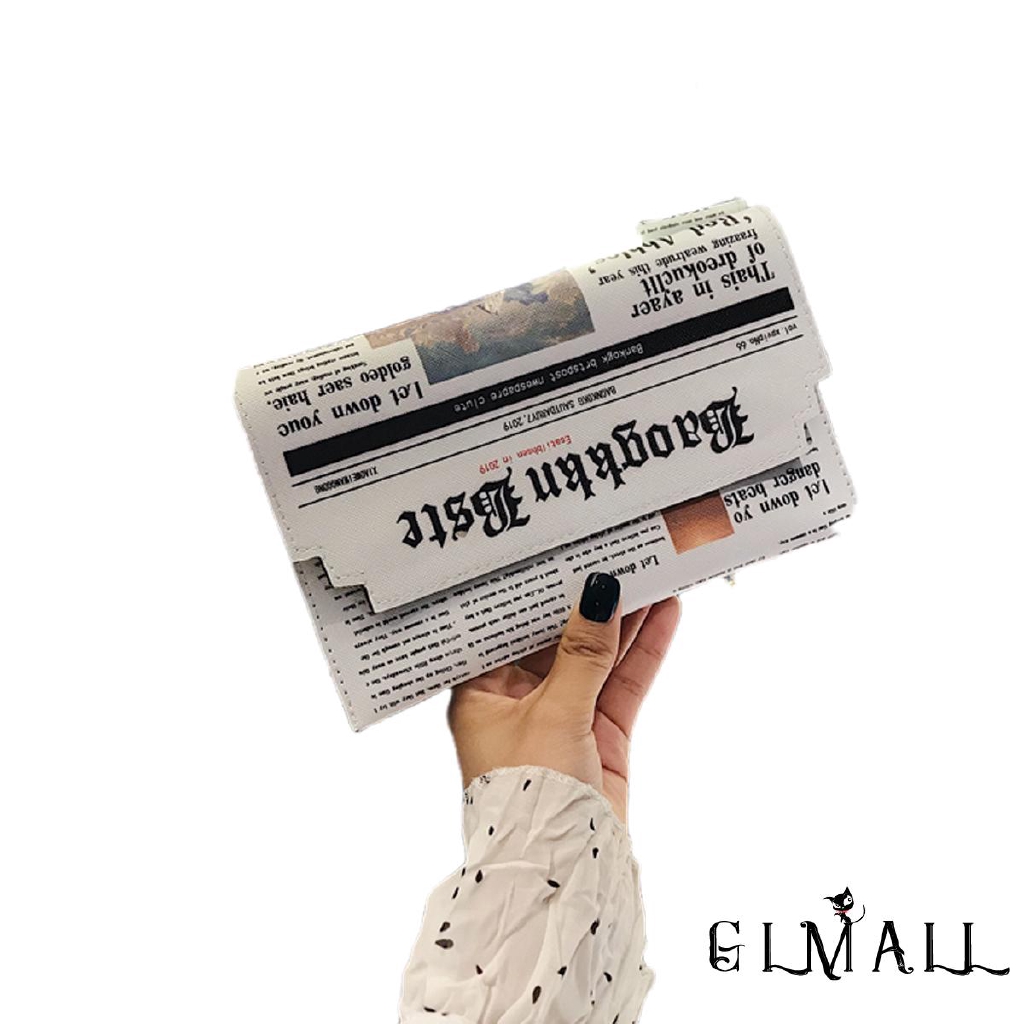 Túi Đeo Chéo In Hình Tờ Báo Sáng Tạo Cho Nữ | BigBuy360 - bigbuy360.vn