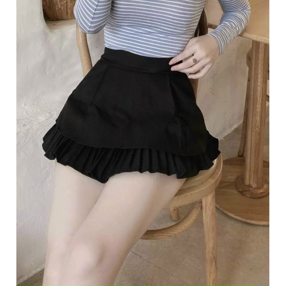 Chân váy xếp ly 2 tầng có túi siêu xinh chất kate mềm mịn