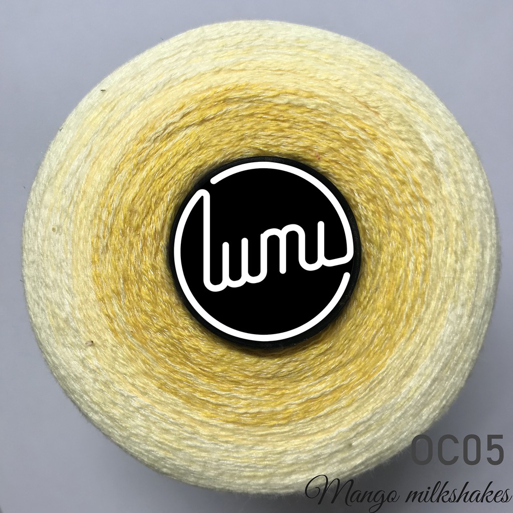 Lumi OC01-OC09 Sợi Cotton 100% Loang Ombre Cầu Vồng Việt Nam Đan Móc Váy Áo Khăn