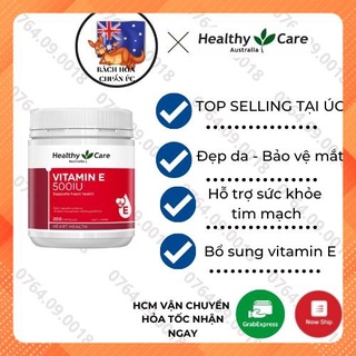 [Hàng ÚC] Healthy Care Vitamin E 500IU - Viên uống bổ sung vitamin E 200 viên