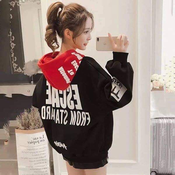 Áo Hoodie ESCAPE [ ĐEN-ĐỎ]