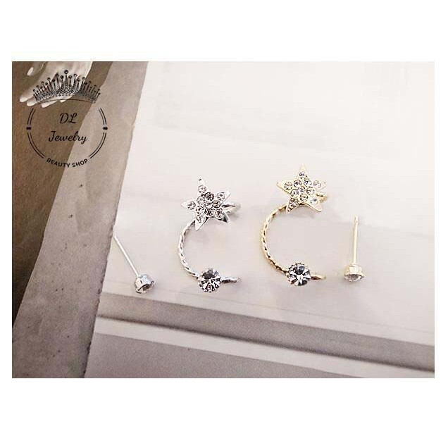 Khuyên tai vành đính đá cao cấp Bông tai đeo vành thời trang hàn quốc DL.Jewelry