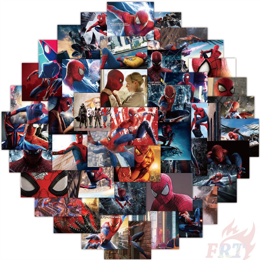 52 Cái / Bộ ☆ Áp Phích Dán Hình Người Nhện Mini Độc Đáo ☆ Miếng Dán Đề Can Chống Thấm Nước Thời Trang Tự Làm