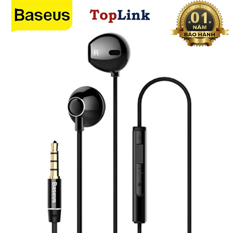 Tai Nghe Nhét Tai Có Dây Mic Bass Âm Thanh Jack 3.5Mm Cho IP(Baseus Encok H06)Samsung Xiaomi - TopLink