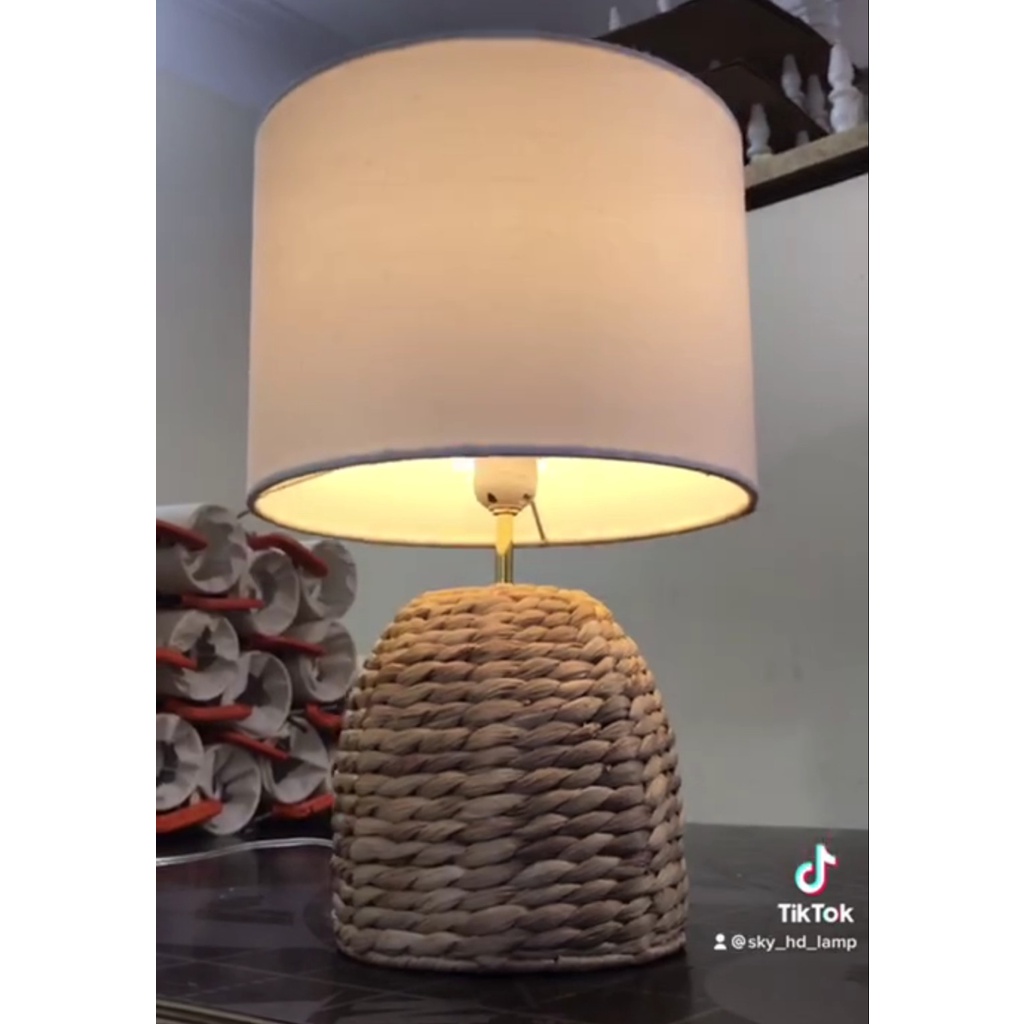 Đèn ngủ thân lục bình, chao vải 3 lớp hàng thủ công made in Việt Nam