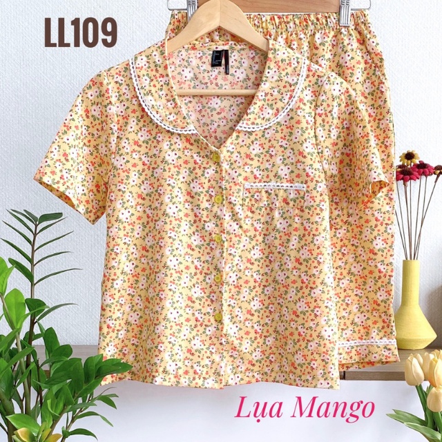 [HÌNH THẬT] Đồ Bộ Nữ Mặc Nhà LUCKY Lửng Pijama Cổ Sen Xinh Xắn Vải Mềm Mát | BigBuy360 - bigbuy360.vn