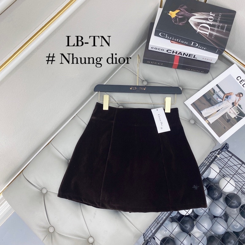 Chân váy chữ A NHẬT LINH chân váy nhung thêu ong sang chảnh hottrend - CV509