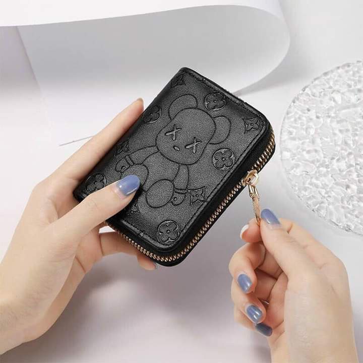 Ví ngắn nam nữ mini cầm tay nhỏ gọn dễ thương hình gấu bear rich cute nhiều ngăn bỏ túi thời trang cao cấp giá rẻ