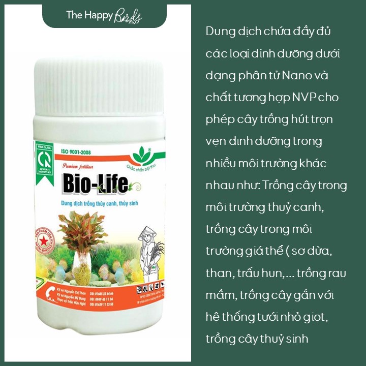 Dung dịch Dinh dưỡng cho cây thủy sinh thủy canh cây trồng ngập nước Bio-Life 100ml