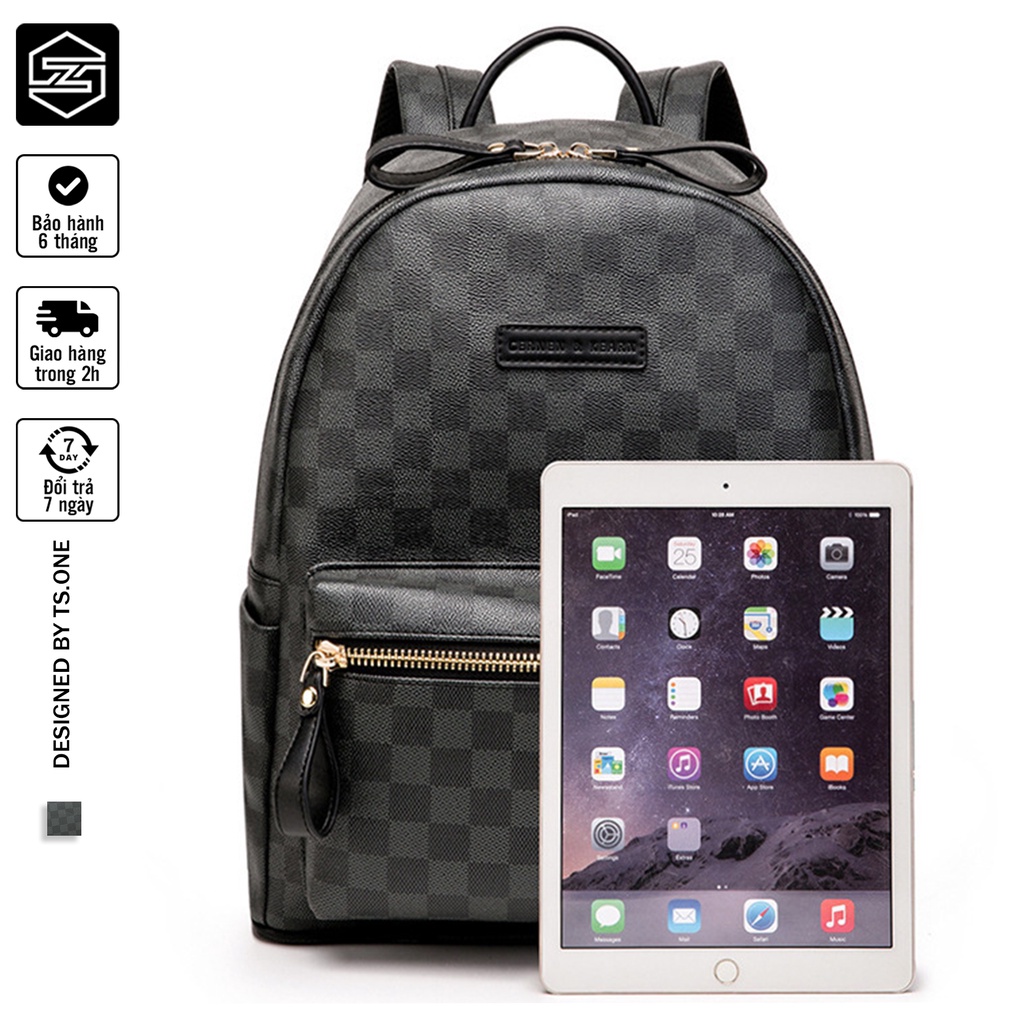 Balo da caro, Balo da nam nữ đi học đi chơi TS.ONE cao cấp chống nước  có thể đựng laptop 14 inch CARO1