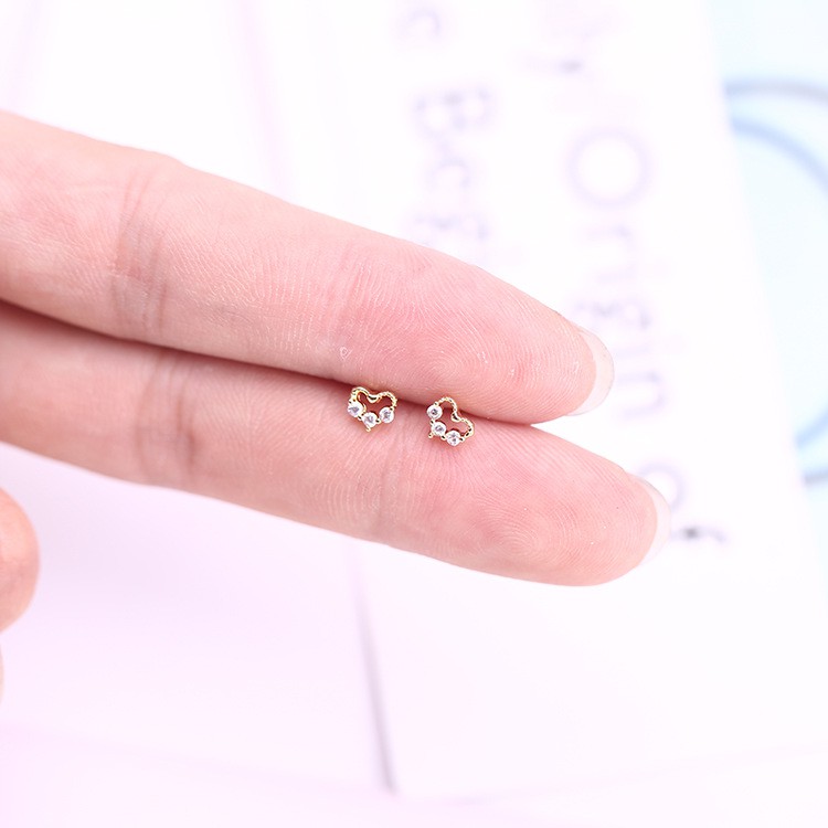 Bông Tai Mạ Vàng / Bạc Đính Đá zircon Tinh Tế Thời Trang Cho Nữ