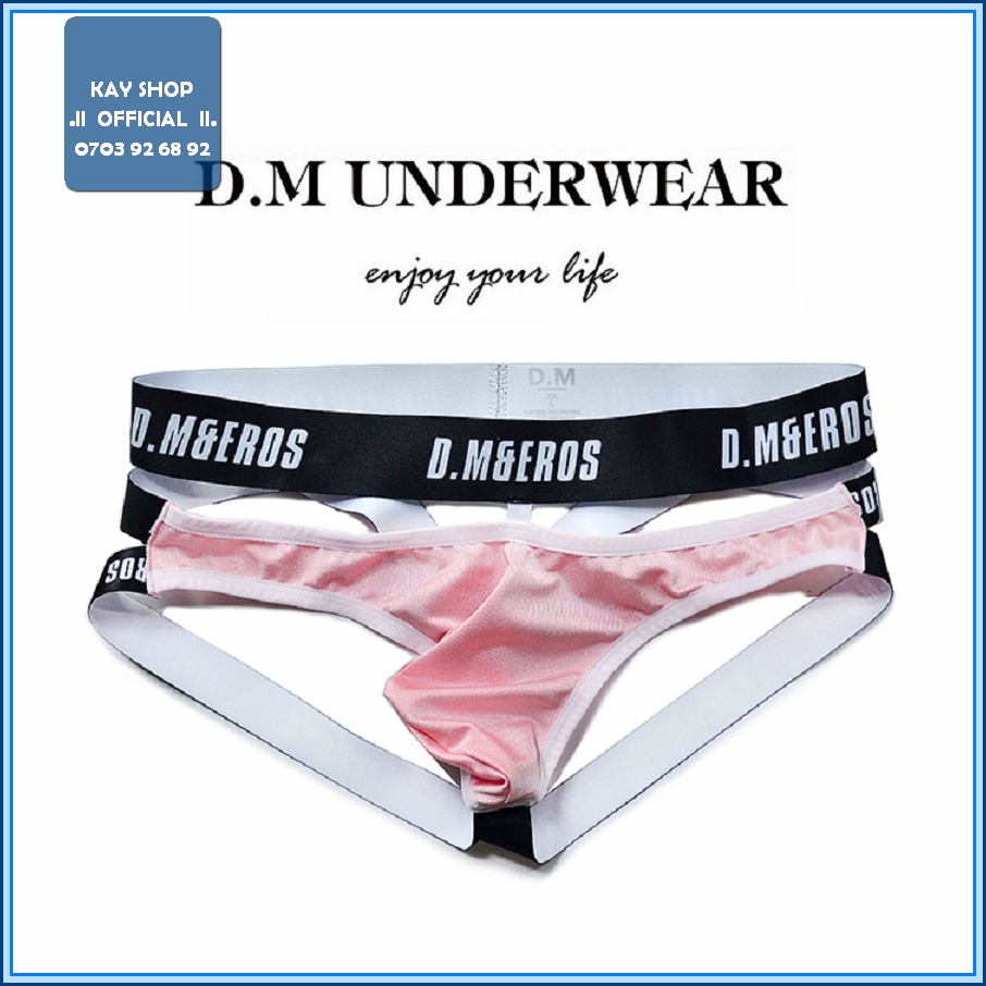Quần lót nam jockstrap sexy DM dây co dãn ôm mông - Quần sịp nam quyến rũ khoe mông căng dây chéo