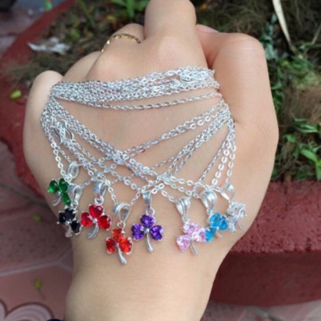 Dây CHUYỀN cỏ 3 lá đủ màu- RE VO DICH