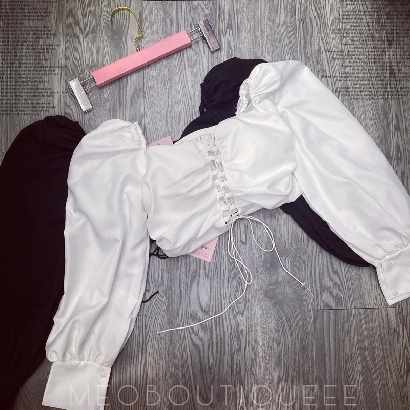 Áo Croptop Đan Dây Tay Dài