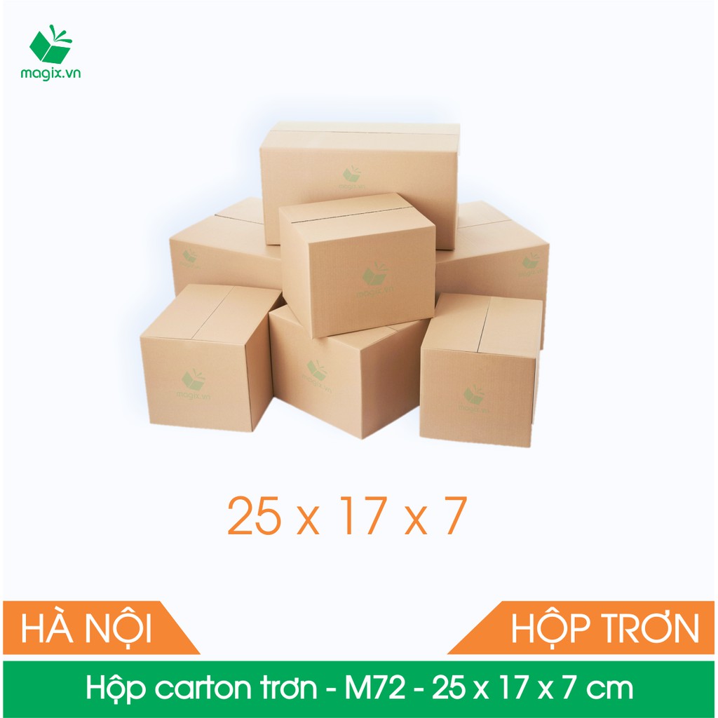 M72 - 25x17x7 cm - 50 Thùng hộp carton trơn đóng hàng