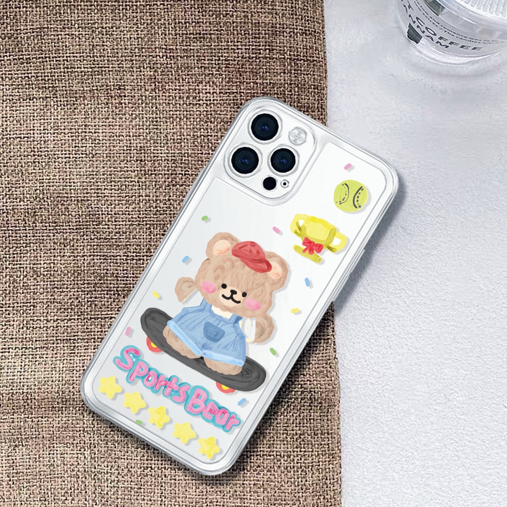 Ốp Điện Thoại Trong Suốt Hình Gấu Dễ Thương Cho iphone 14ProMax 14Plus 13 11 12 7 Plus X XR