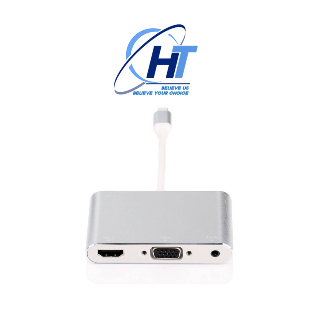 Cáp lightning to HDMI/ VGA/ AV có ngõ âm thanh riêng cho loa - FullHD 1080P - X6L-2