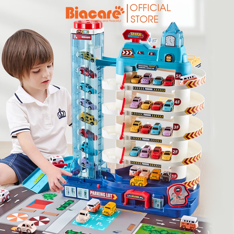 Đồ chơi mô hình gara ô tô 6 tầng có nhạc cao cấp, quà tặng sinh nhật đặc biêt cho bé