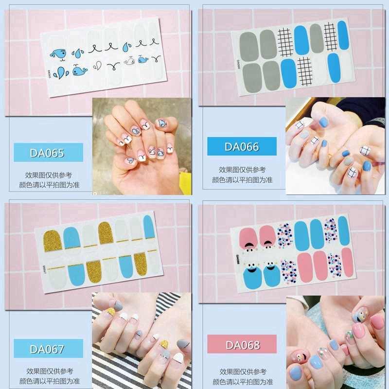 Decal dán móng chống thấm nước phong cách Hàn Quốc