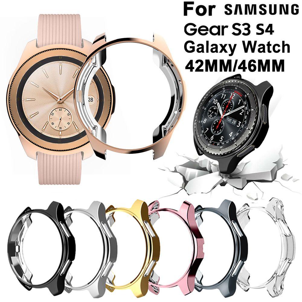 SHOUKEY Vỏ Silicone TPU Mạ Điện Cho Đồng Hồ Samsung Gear S3 S4 Galaxy Watch 46mm 42mm