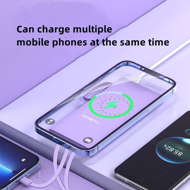 Sạc Dự Phòng YM567 20000mAh Dung Lượng Nhẹ Và Lớn Tích Hợp 4 Cáp Sạc Không Dây