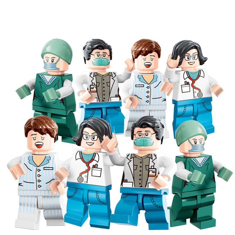 [Hàng đẹp] minifingure Đồ chơi mô hình nhân Vật Cư Dân Thành Phố - Bác sĩ và bệnh nhân