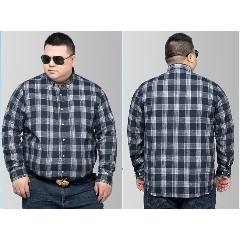Áo Sơ Mi Nam Tay Dài Sọc Caro Size Lớn 60-175KG